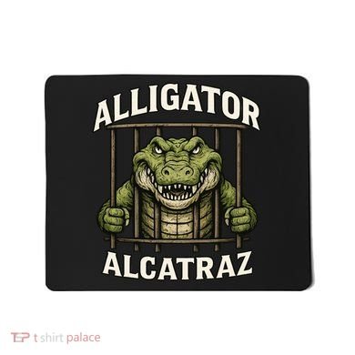Funny Alligator Alcatraz Jail Prison Gator Mousepad