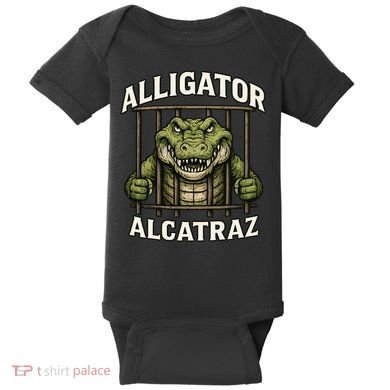 Funny Alligator Alcatraz Jail Prison Gator Baby Bodysuit