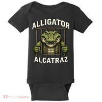 Funny Alligator Alcatraz Jail Prison Gator Baby Bodysuit thumb 0