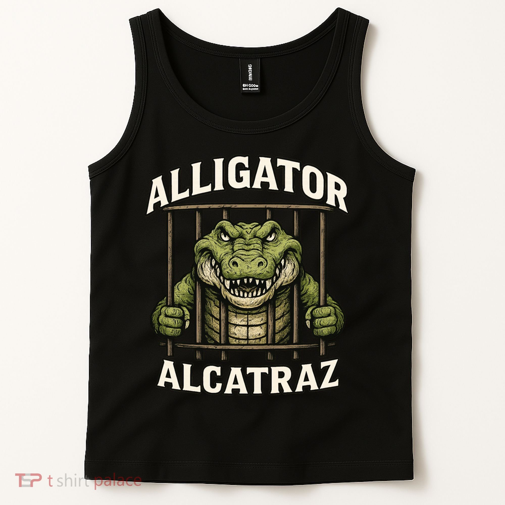 Funny Alligator Alcatraz Jail Prison Gator Tank Top