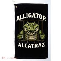Funny Alligator Alcatraz Jail Prison Gator Golf Towel thumb 0