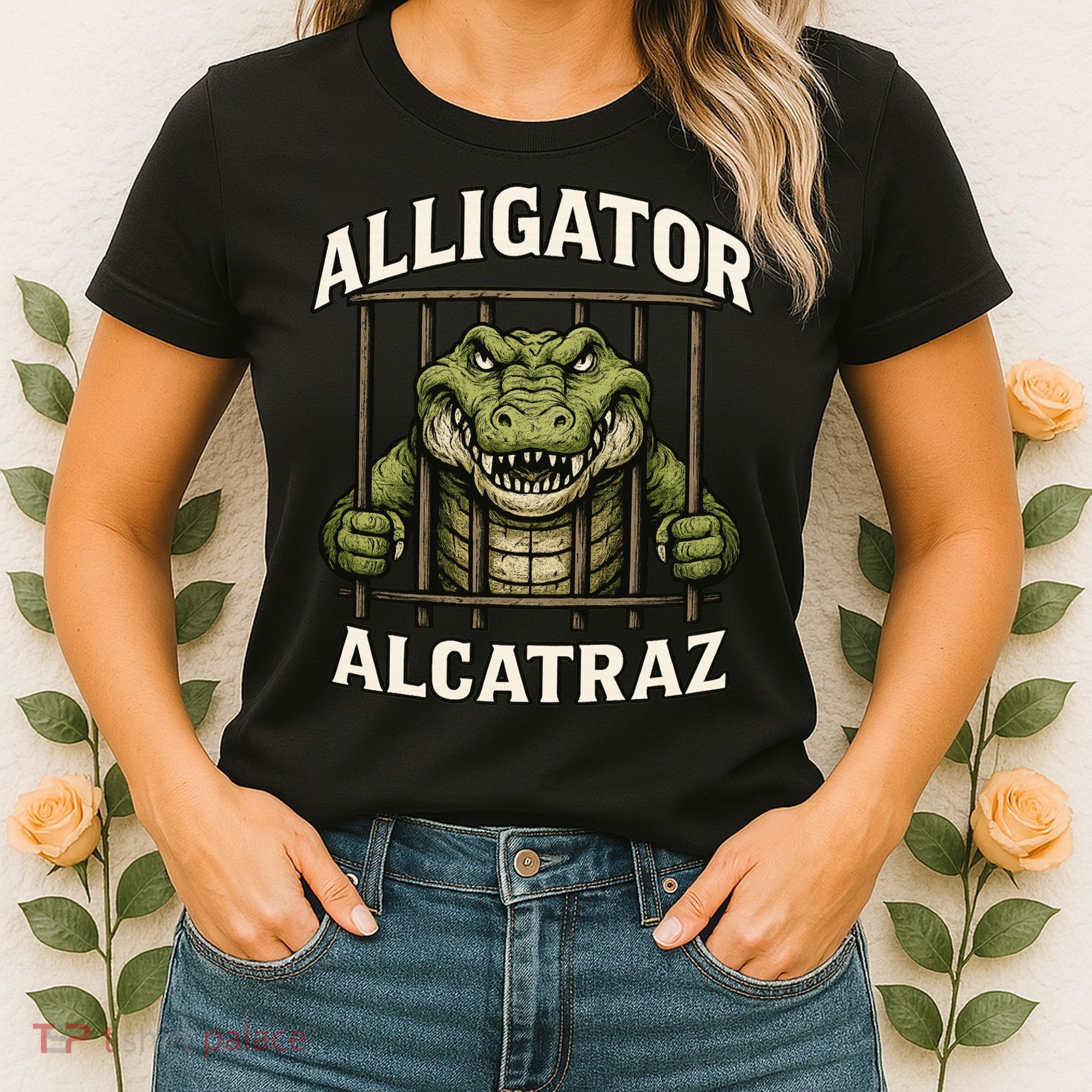 Funny Alligator Alcatraz Jail Prison Gator Women's T-Shirt