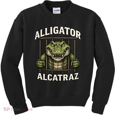 Funny Alligator Alcatraz Jail Prison Gator Kids Sweatshirt