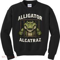 Funny Alligator Alcatraz Jail Prison Gator Kids Sweatshirt thumb 0