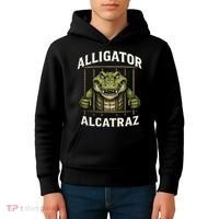 Funny Alligator Alcatraz Jail Prison Gator Kids Hoodie thumb 4