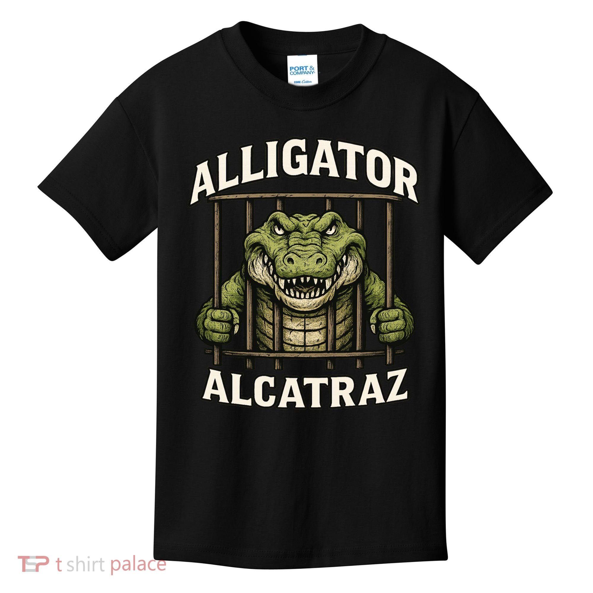 Funny Alligator Alcatraz Jail Prison Gator Kids T-Shirt