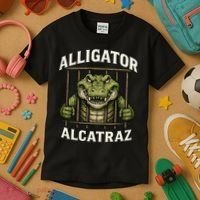 Funny Alligator Alcatraz Jail Prison Gator Kids T-Shirt thumb 3
