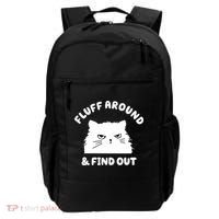 Fluff Around And Find Out Funny Angry Cat Backpack thumb 0