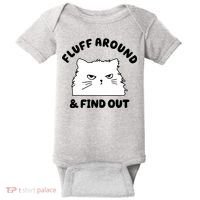 Fluff Around And Find Out Funny Angry Cat Baby Bodysuit thumb 0