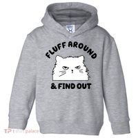 Fluff Around And Find Out Funny Angry Cat Toddler Hoodie thumb 0