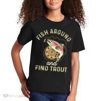 Fish Around And Find Trout Funny Fishing Kids T-Shirt thumb 2
