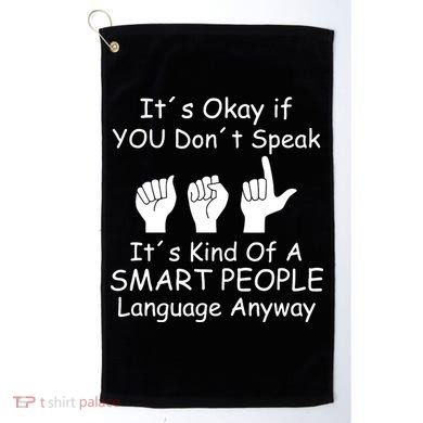 Funny ASL American Sign Language Golf Towel