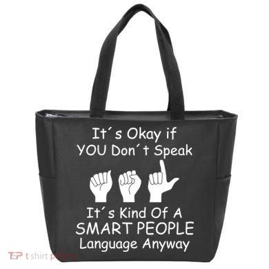 Funny ASL American Sign Language Tote Bag
