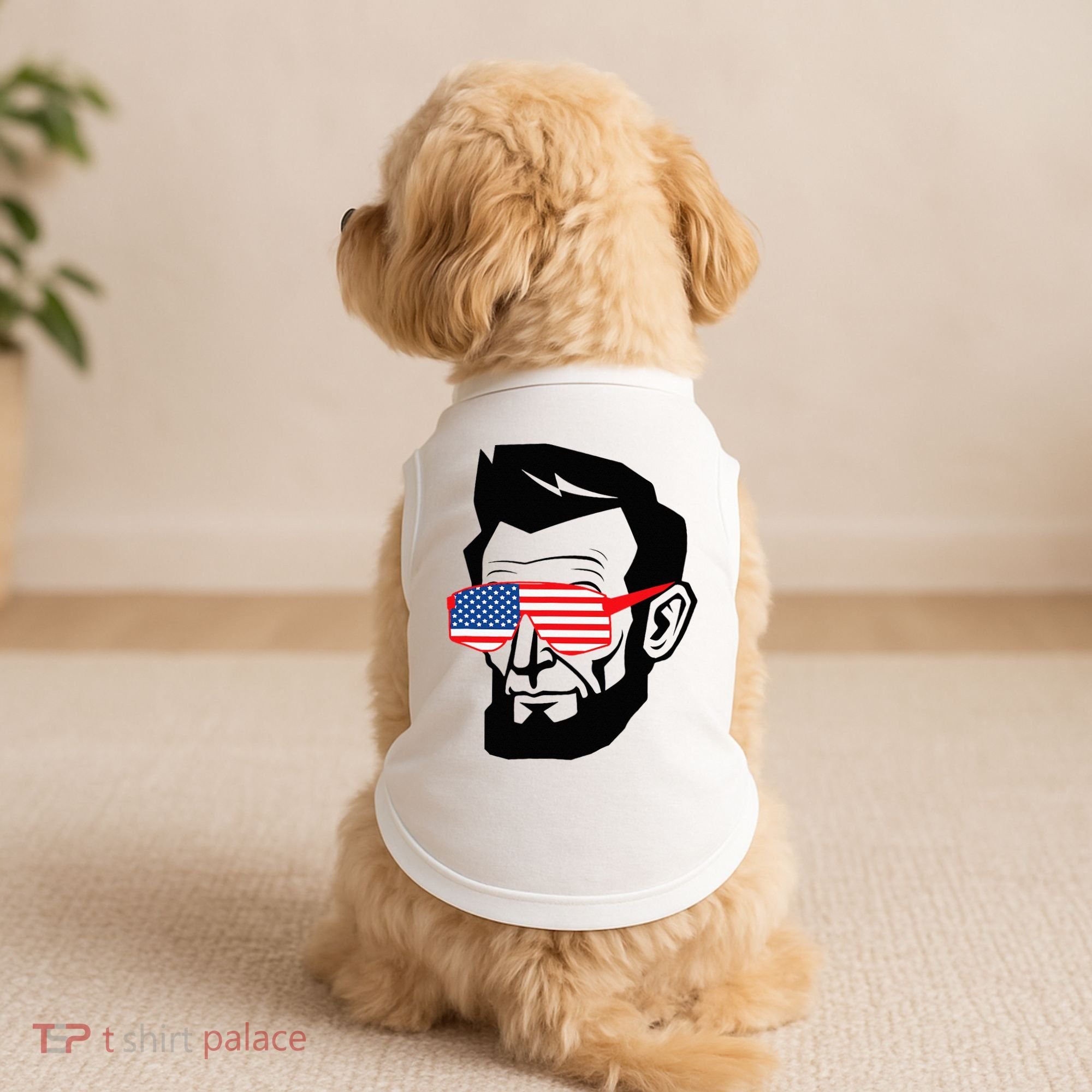 Funny Abraham Abe Lincoln July 4th Funny Doggie Tank