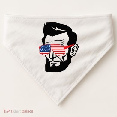 Funny Abraham Abe Lincoln July 4th Funny USA-Made Doggie Bandana
