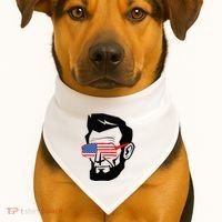 Funny Abraham Abe Lincoln July 4th Funny USA-Made Doggie Bandana thumb 1