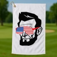 Funny Abraham Abe Lincoln July 4th Funny Golf Towel thumb 1