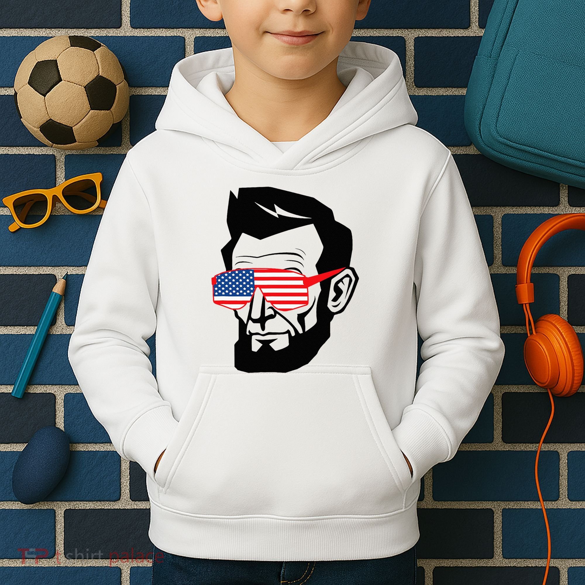 Funny Abraham Abe Lincoln July 4th Funny Kids Hoodie