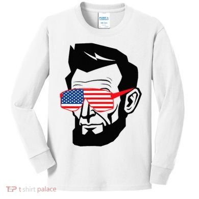 Funny Abraham Abe Lincoln July 4th Funny Kids Long Sleeve Shirt