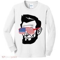Funny Abraham Abe Lincoln July 4th Funny Kids Long Sleeve Shirt thumb 0