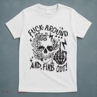 Fuck Around And Find Out Snarky Adult Humor Floral Skull Skeleton T-Shirt thumb 5