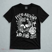 Fuck Around And Find Out Snarky Adult Humor Floral Skull Skeleton T-Shirt thumb 5