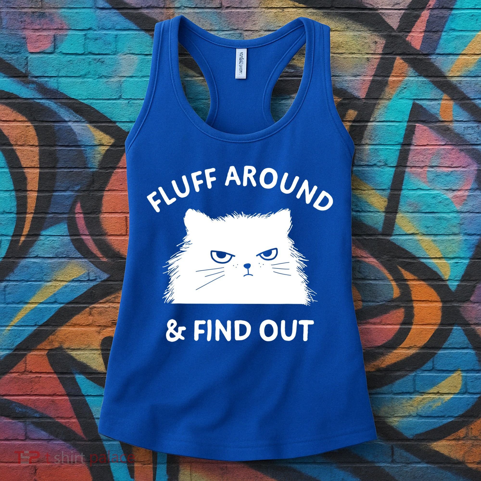Fluff Around And Find Out Funny Cat Adult Humor Cool Gift Women's Tank Top