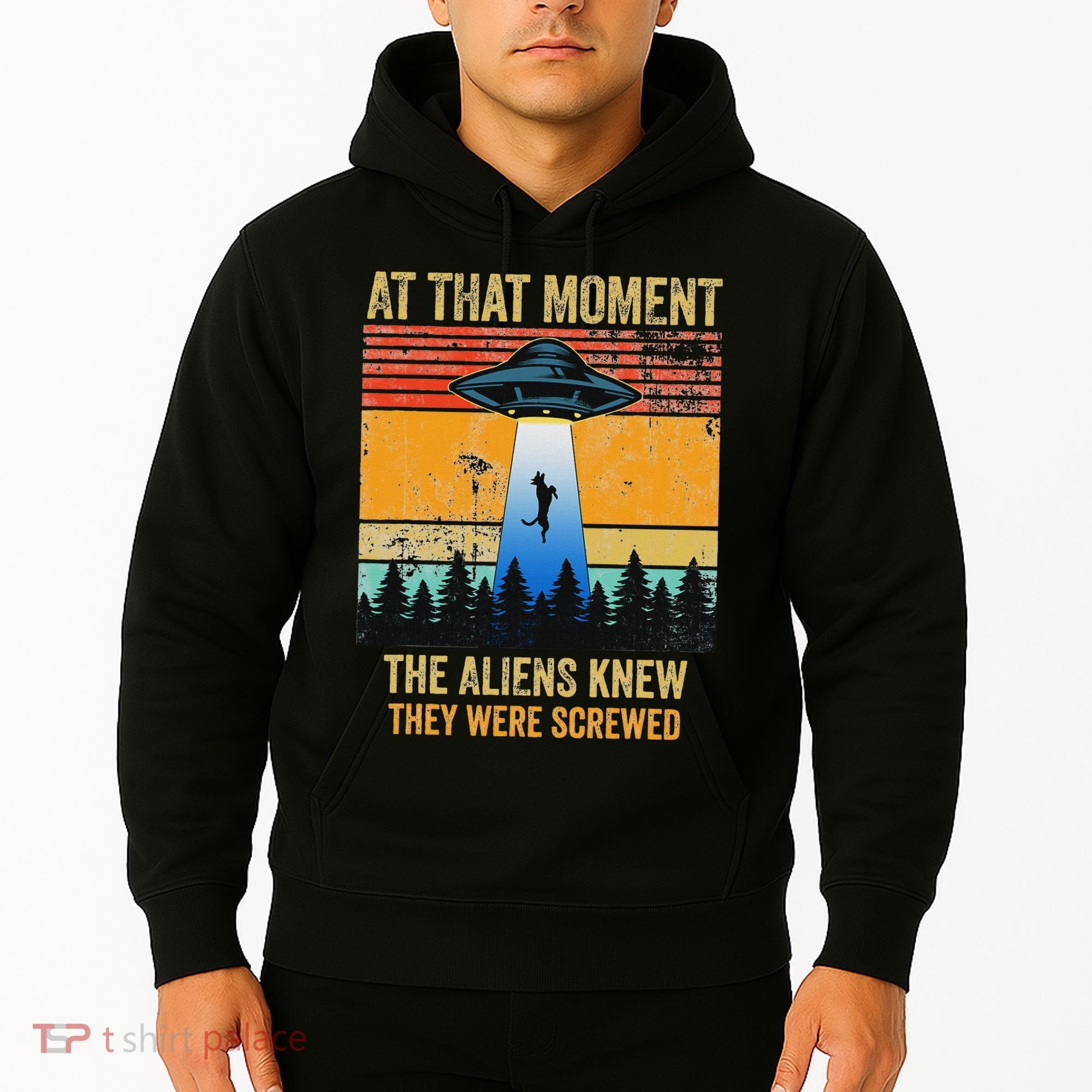 Funny Alien Abduction Malinois Dutch Shepherd Ufo Uap Dog Hoodie