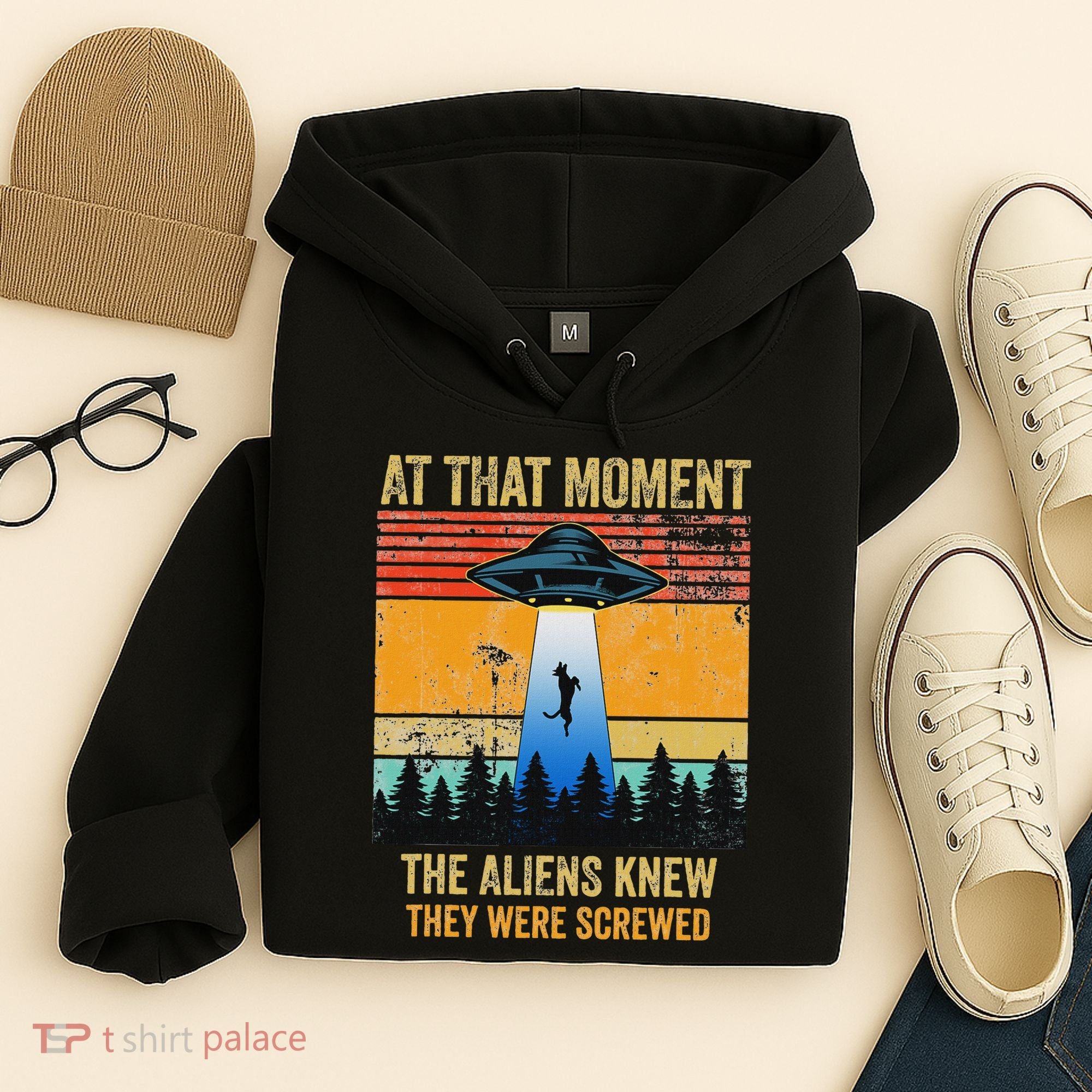 Funny Alien Abduction Malinois Dutch Shepherd Ufo Uap Dog Hoodie