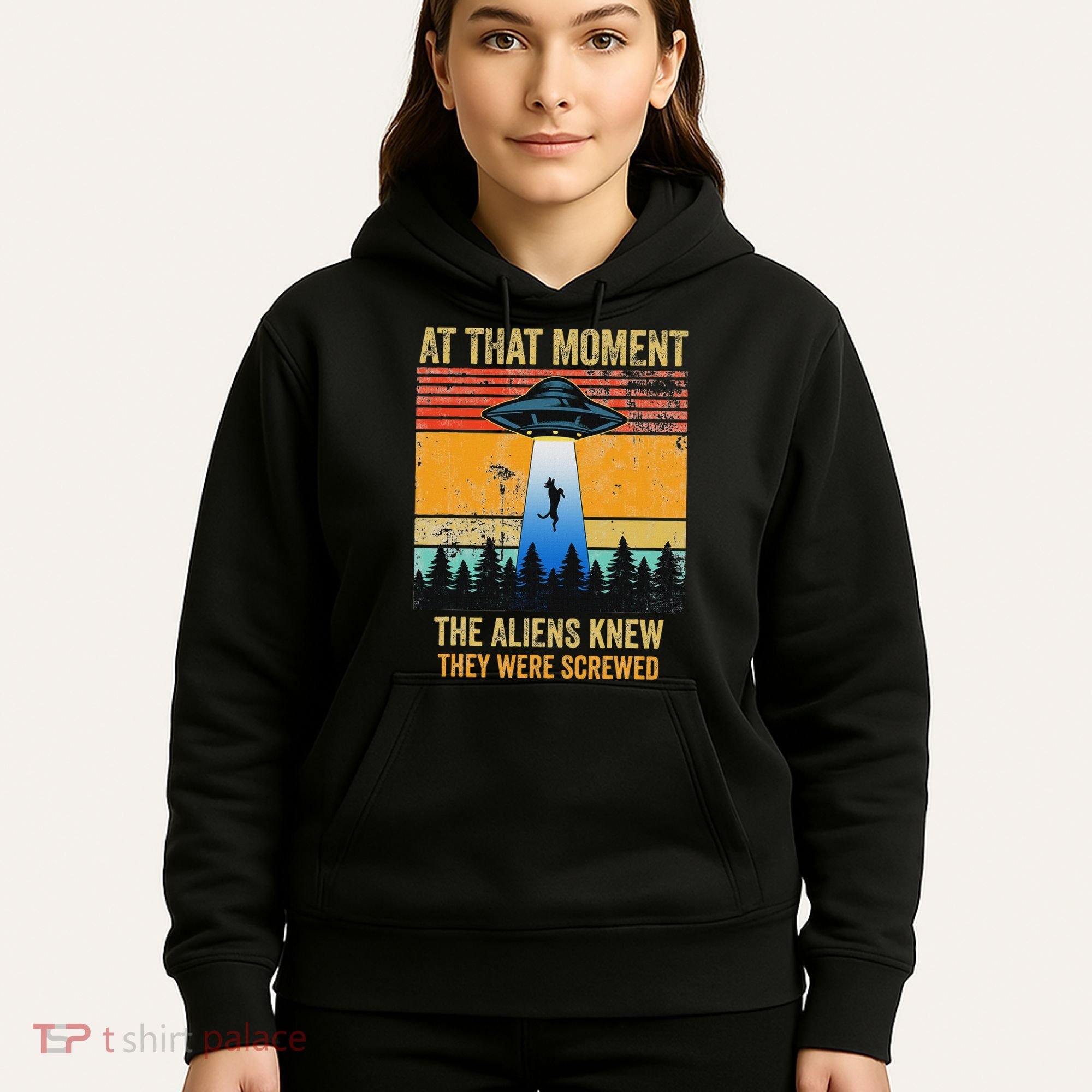 Funny Alien Abduction Malinois Dutch Shepherd Ufo Uap Dog Hoodie