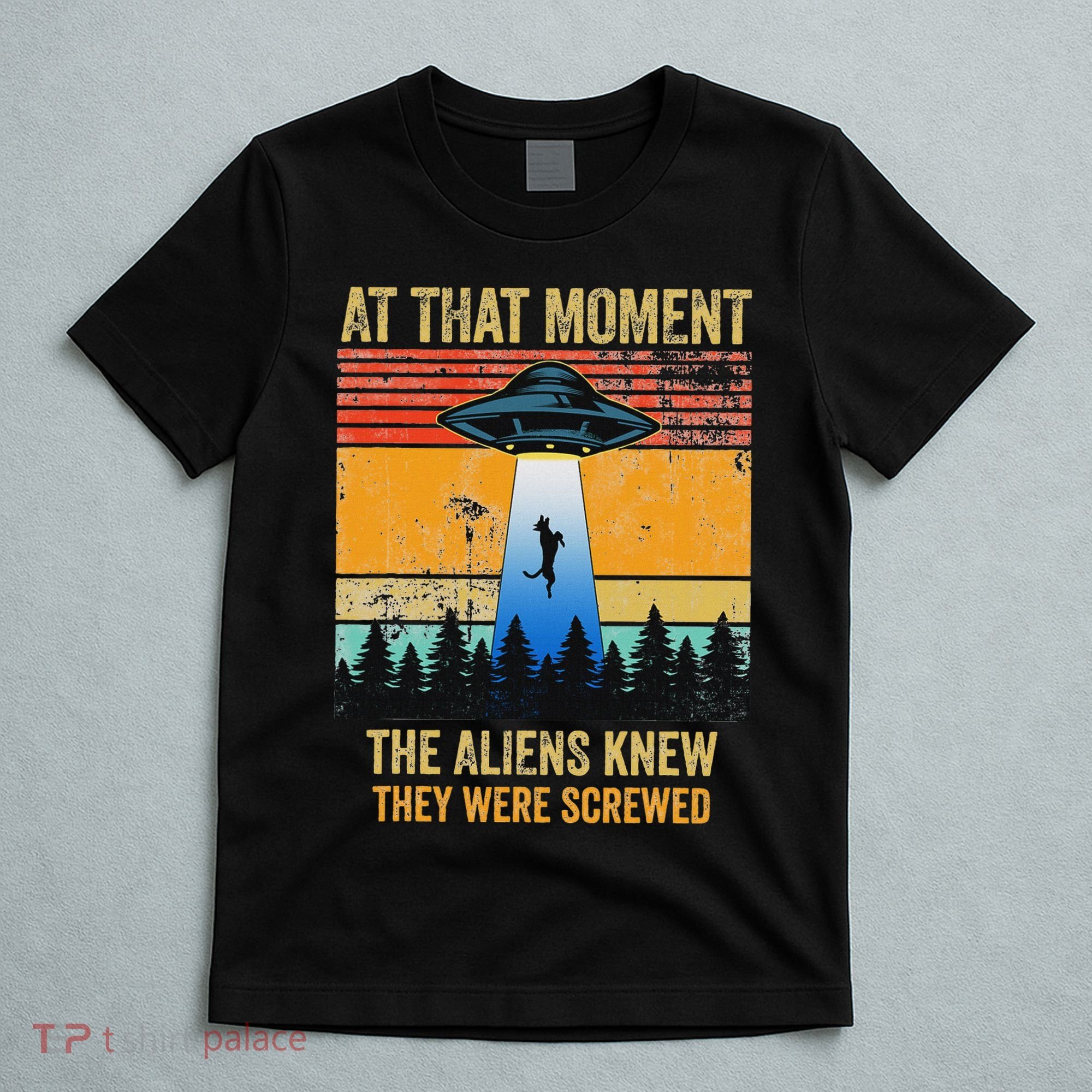 Funny Alien Abduction Malinois Dutch Shepherd Ufo Uap Dog T-Shirt