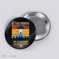 Funny Alien Abduction Malinois Dutch Shepherd Ufo Uap Dog Button thumb 0
