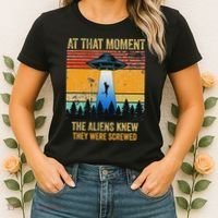 Funny Alien Abduction Malinois Dutch Shepherd Ufo Uap Dog Women's T-Shirt thumb 2