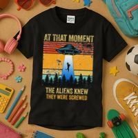 Funny Alien Abduction Malinois Dutch Shepherd Ufo Uap Dog Kids T-Shirt thumb 3