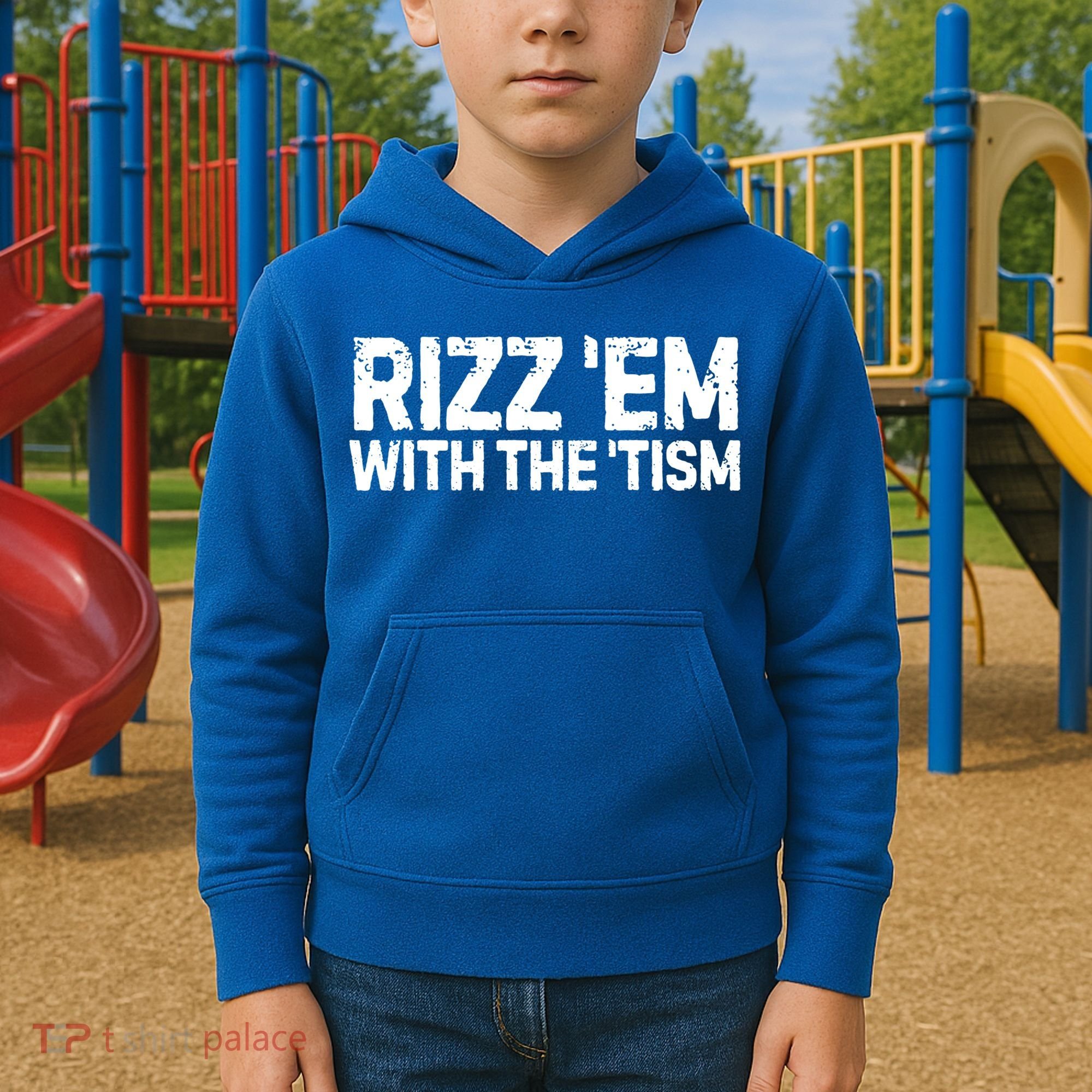 Funny Autism Autistic Funny Gift Rizz Em With The Tism Gift Kids Hoodie