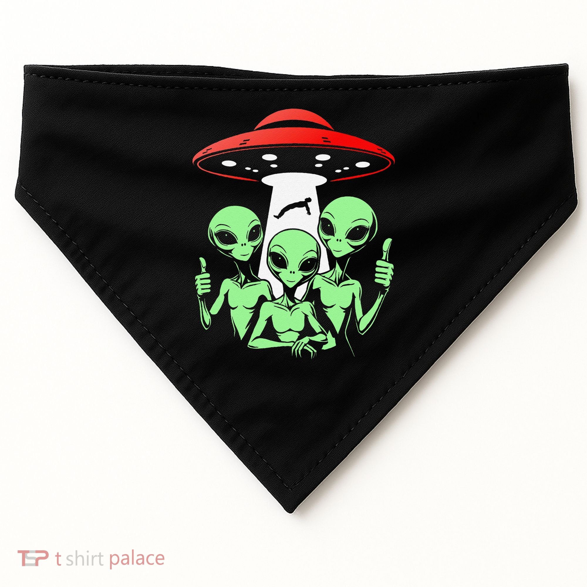 Funny Alien Abduction Selfie Alien Vacation Fishing Trip USA-Made Doggie Bandana