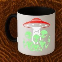 Funny Alien Abduction Selfie Alien Vacation Fishing Trip Coffee Mug thumb 2