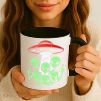 Funny Alien Abduction Selfie Alien Vacation Fishing Trip Coffee Mug thumb 3