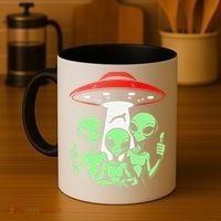 Funny Alien Abduction Selfie Alien Vacation Fishing Trip Coffee Mug thumb 4