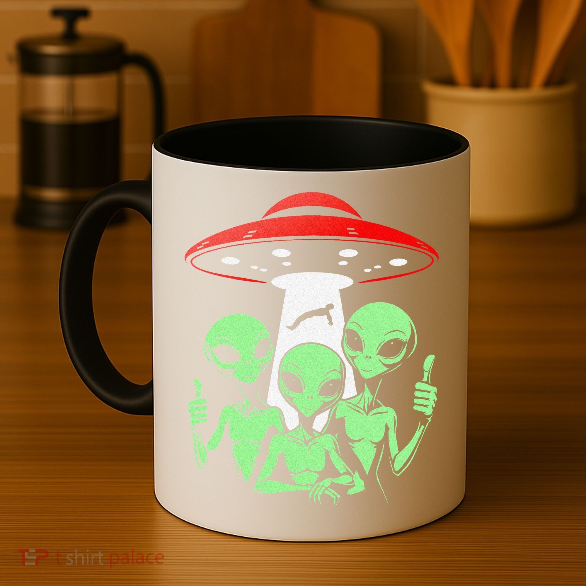 Funny Alien Abduction Selfie Alien Vacation Fishing Trip Coffee Mug