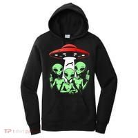 Funny Alien Abduction Selfie Alien Vacation Fishing Trip Women's Hoodie thumb 0