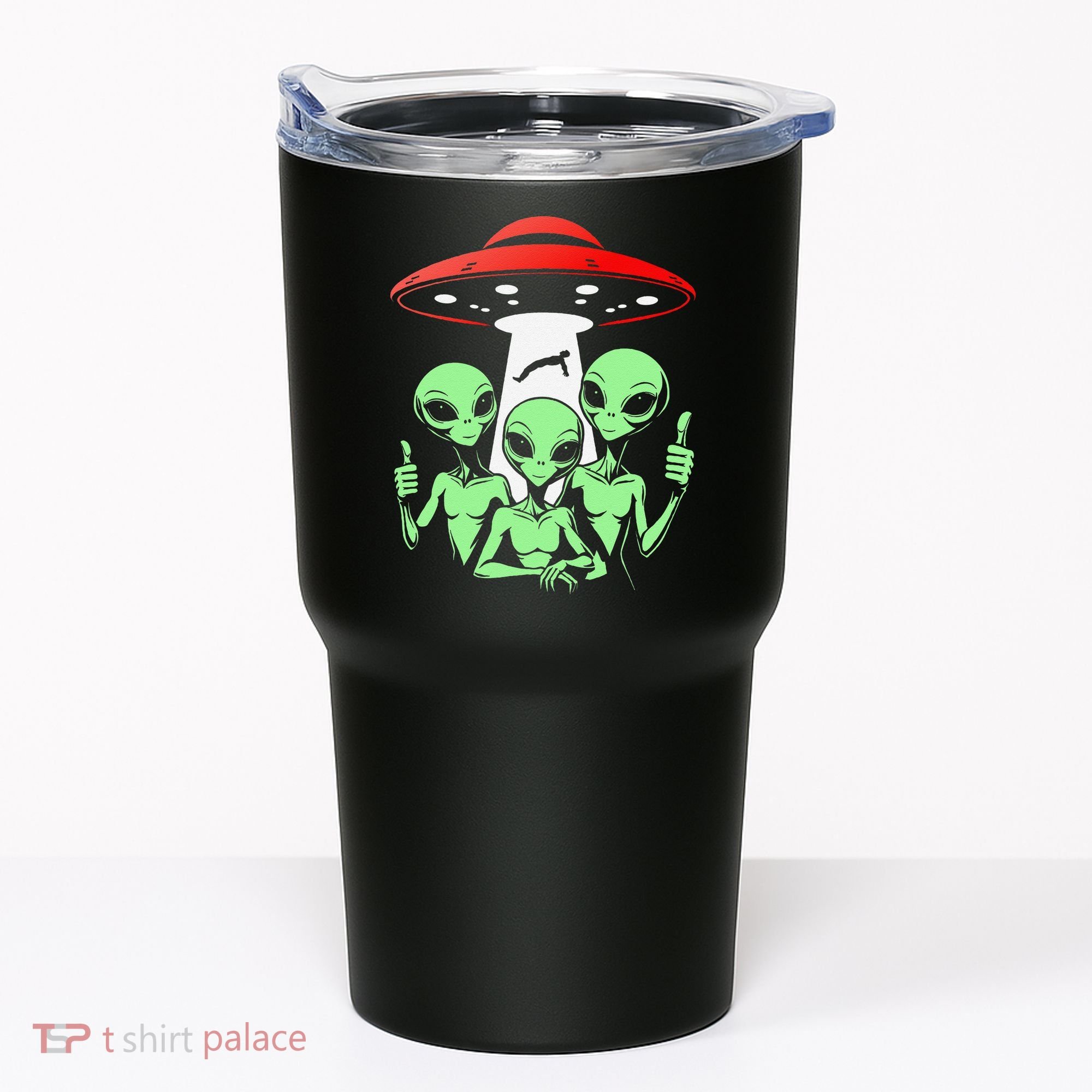 Funny Alien Abduction Selfie Alien Vacation Fishing Trip Tumbler