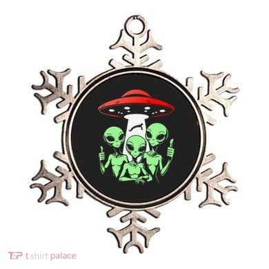 Funny Alien Abduction Selfie Alien Vacation Fishing Trip Ornament