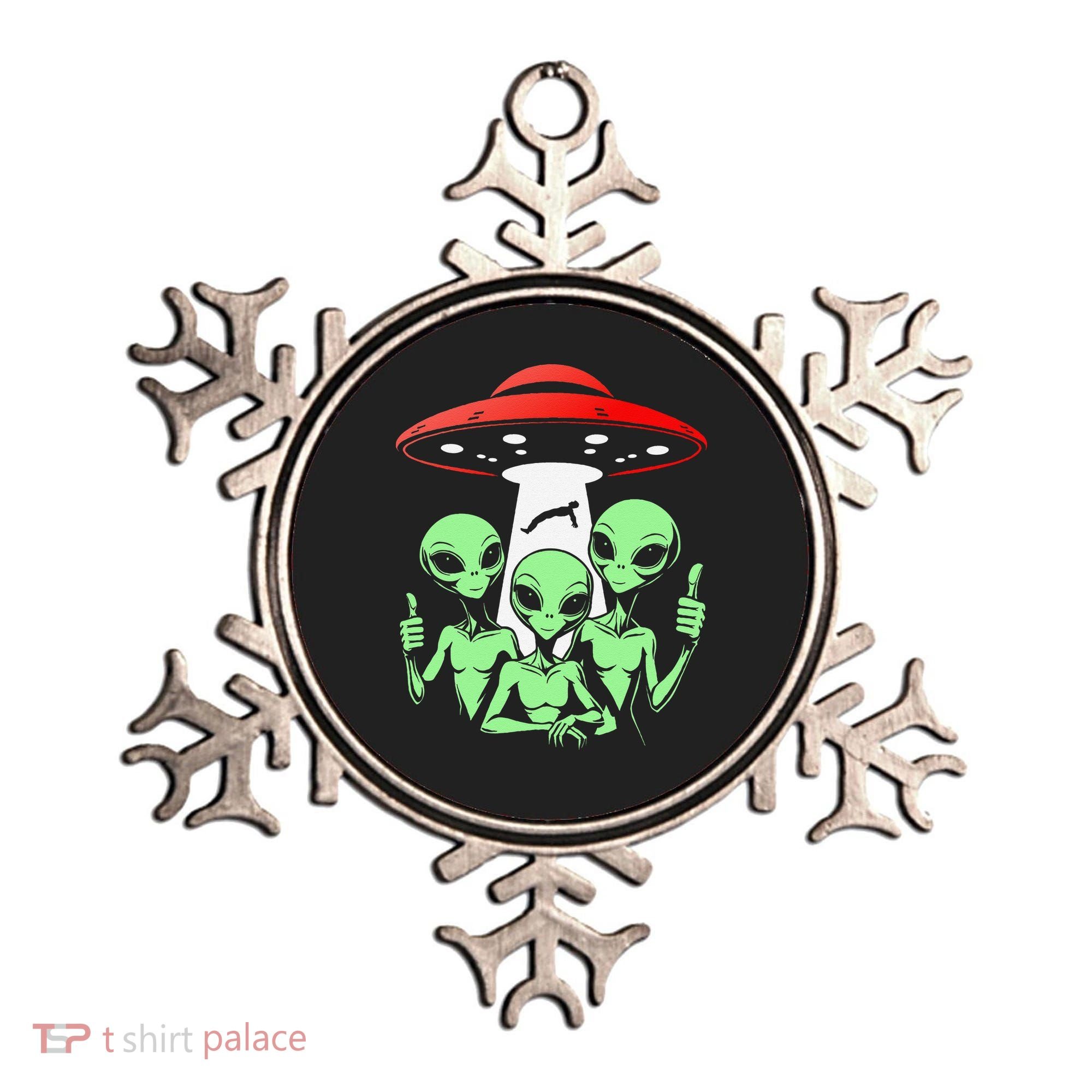 Funny Alien Abduction Selfie Alien Vacation Fishing Trip Ornament