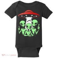 Funny Alien Abduction Selfie Alien Vacation Fishing Trip Baby Bodysuit thumb 0