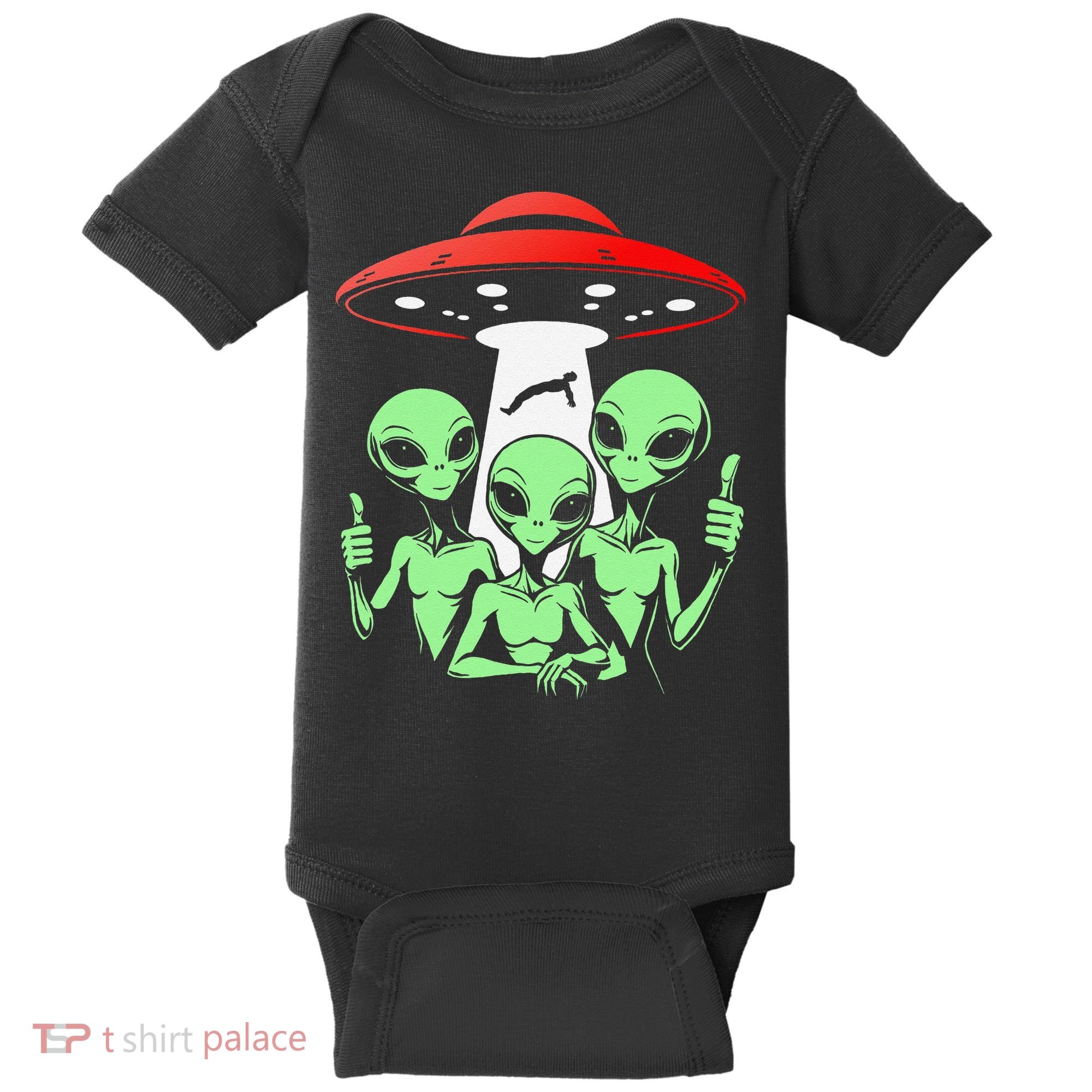 Funny Alien Abduction Selfie Alien Vacation Fishing Trip Baby Bodysuit