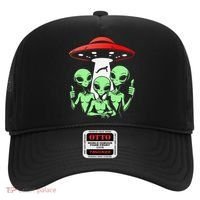 Funny Alien Abduction Selfie Alien Vacation Fishing Trip Hat thumb 0