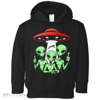 Funny Alien Abduction Selfie Alien Vacation Fishing Trip Toddler Hoodie thumb 0
