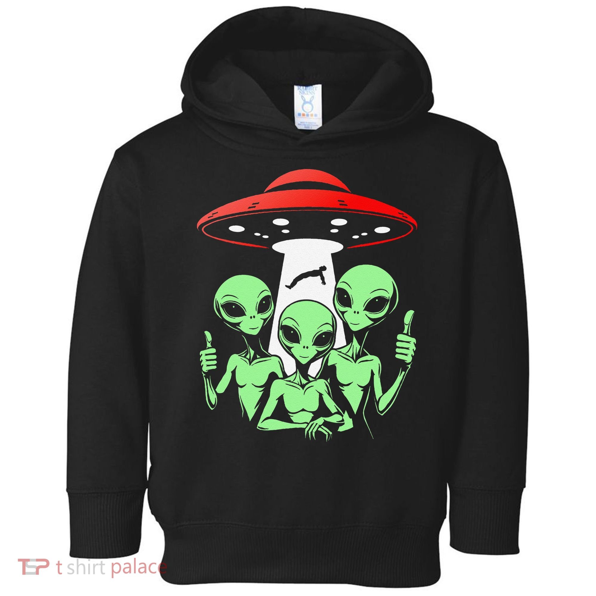 Funny Alien Abduction Selfie Alien Vacation Fishing Trip Toddler Hoodie