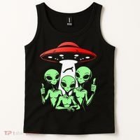 Funny Alien Abduction Selfie Alien Vacation Fishing Trip Tank Top thumb 2